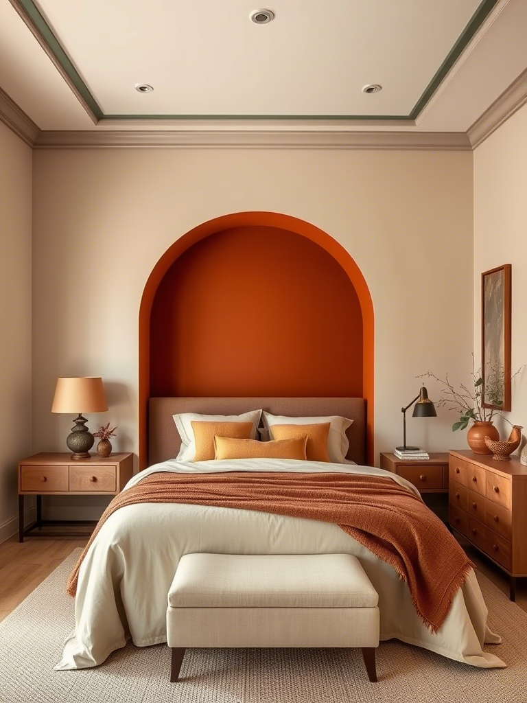 Earthy Green and Neutral Bedroom
