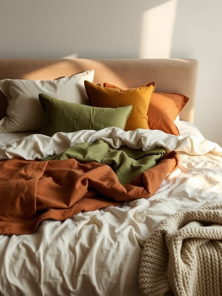Earthy Green and Neutral Bedroom