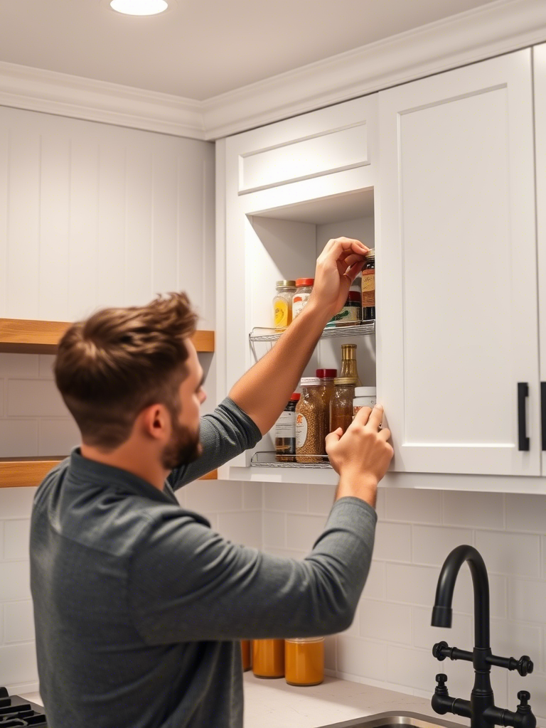 Clever Upper Corner Kitchen Cabinet Organization Ideas