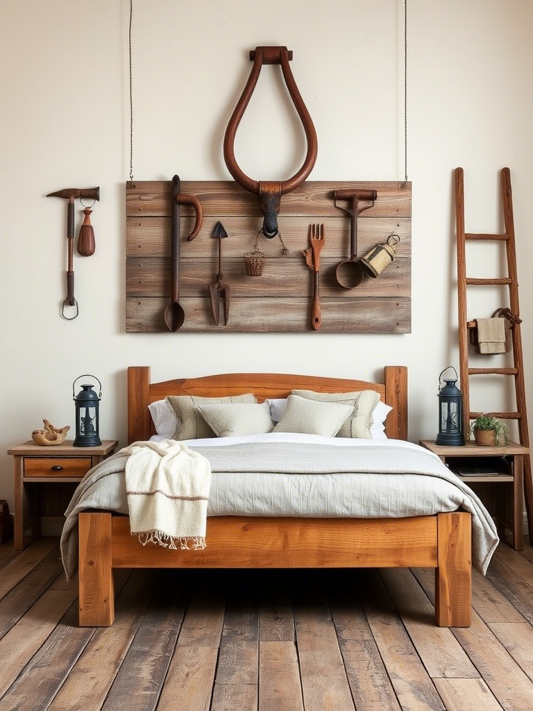 16. Incorporate Antique Farm Tools as Wall Art