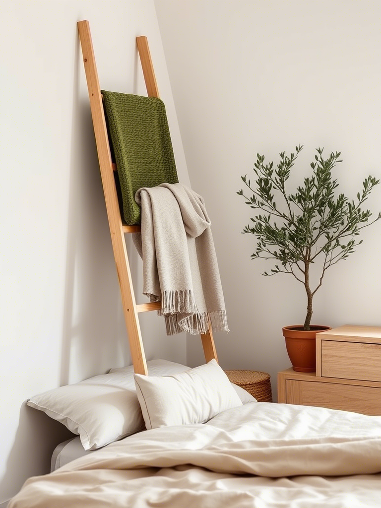 20. Add a simple wooden ladder for textile