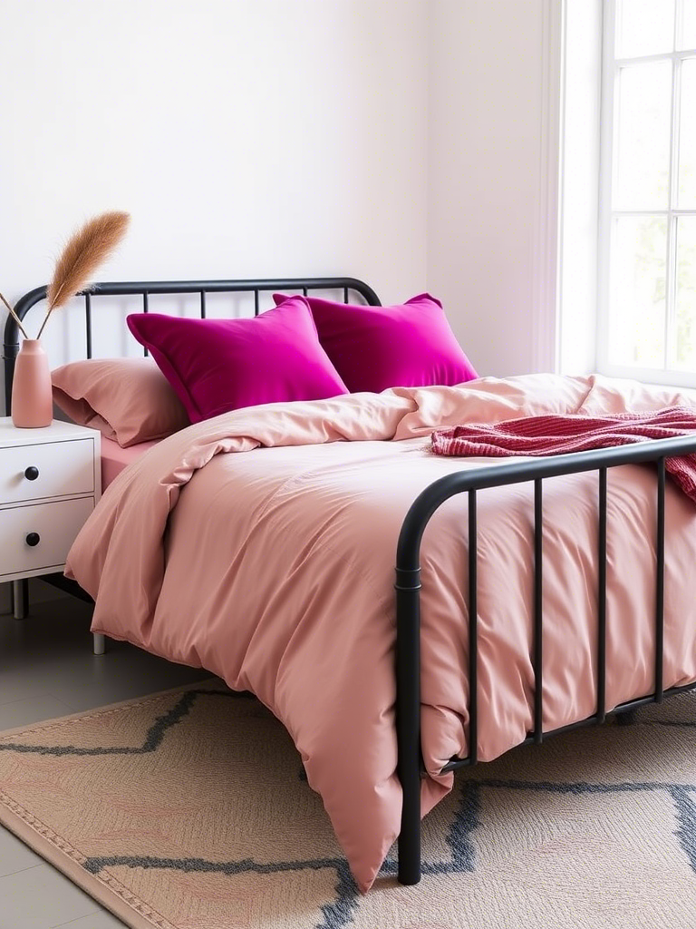 3. Minimalist Bedding With a Side of Sass