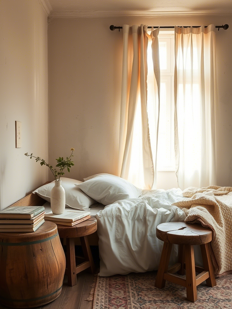 Earthy Green and Neutral Bedroom