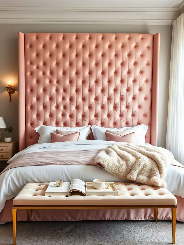 1. The Velvet Headboard that Softly Screams Elegance