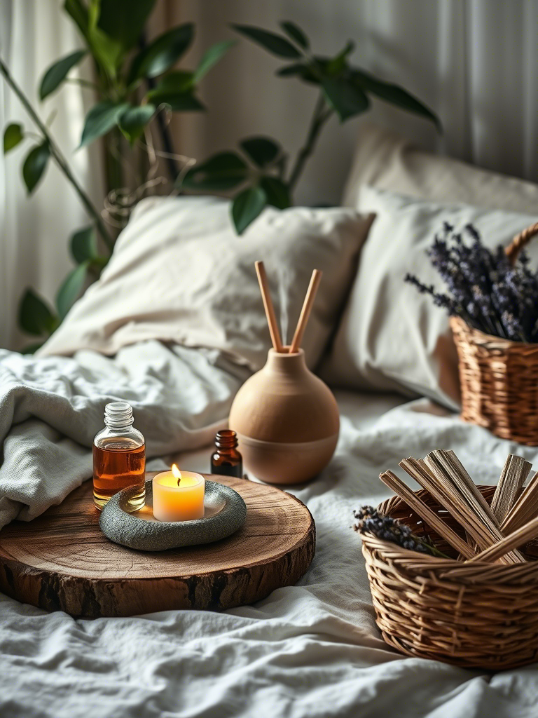 Earthy Green and Neutral Bedroom