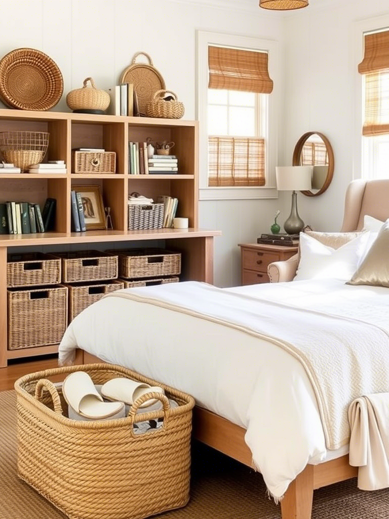 15. Use Woven Baskets as Storage