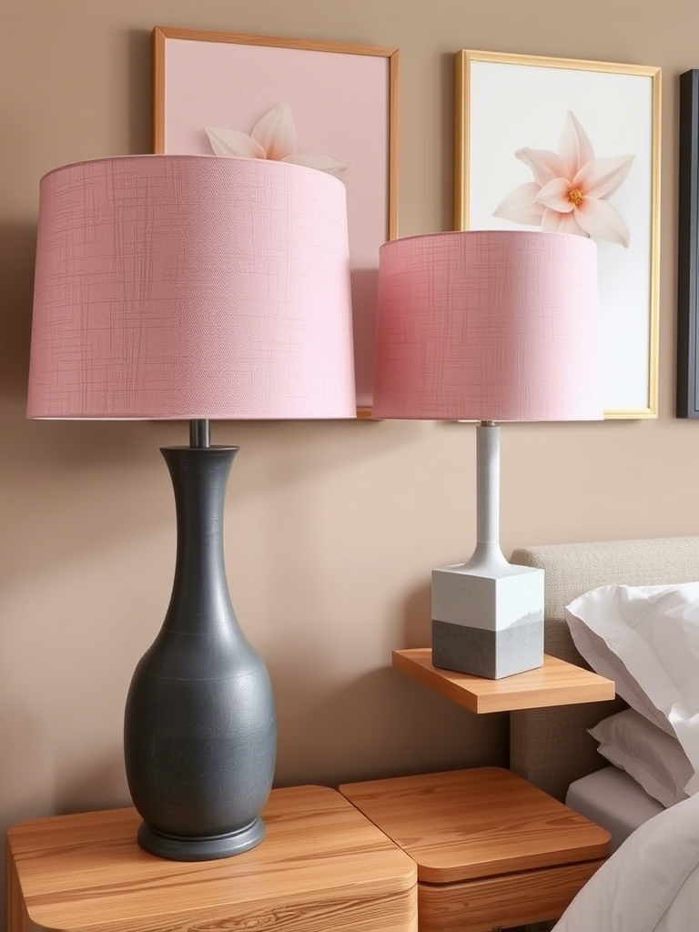 13. Dusty Pink Lampshades on Totally Not-Pink Lamps