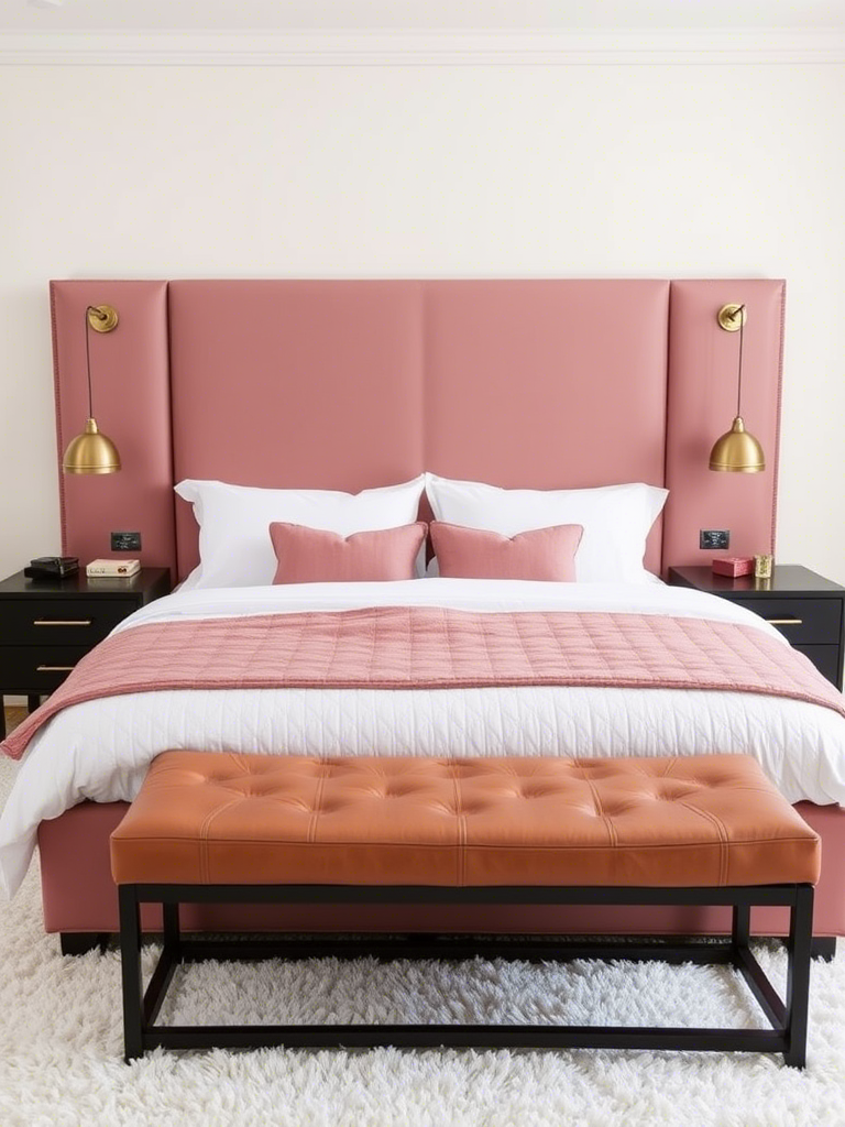 13. Pink Leather Accents