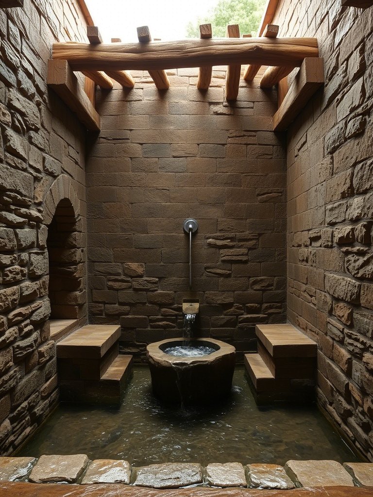 16. Dugout-Style Shower Pit