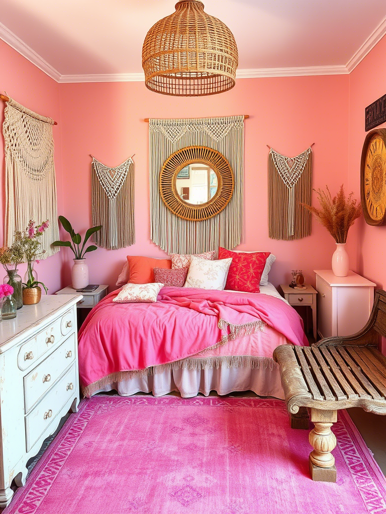 5. Pink Boho Chic