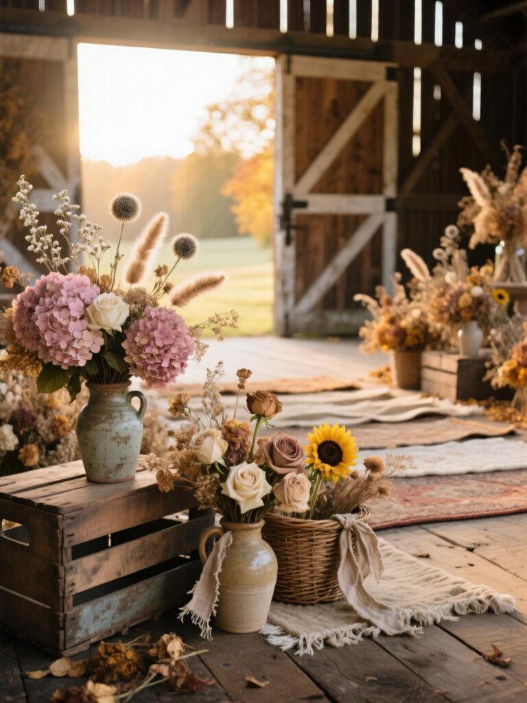 20+ Boho Autumn Wedding Decor Ideas