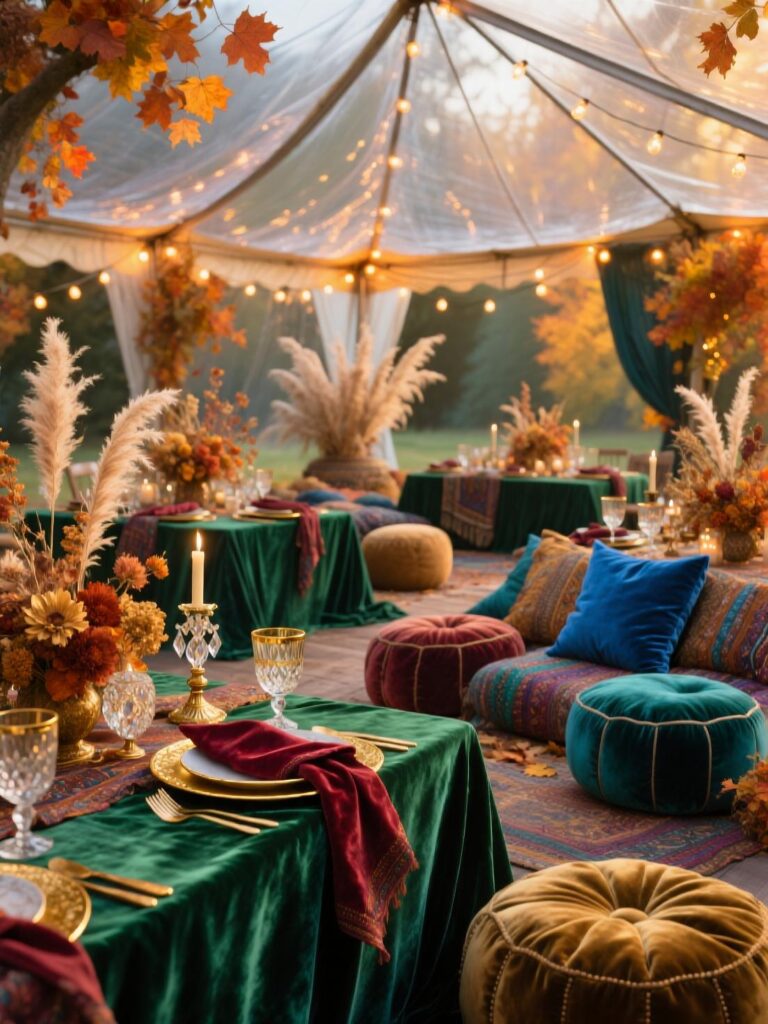 20+ Boho Autumn Wedding Decor Ideas