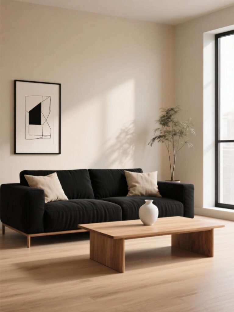 20+ Dramatic Black Sofa Living Room Designs