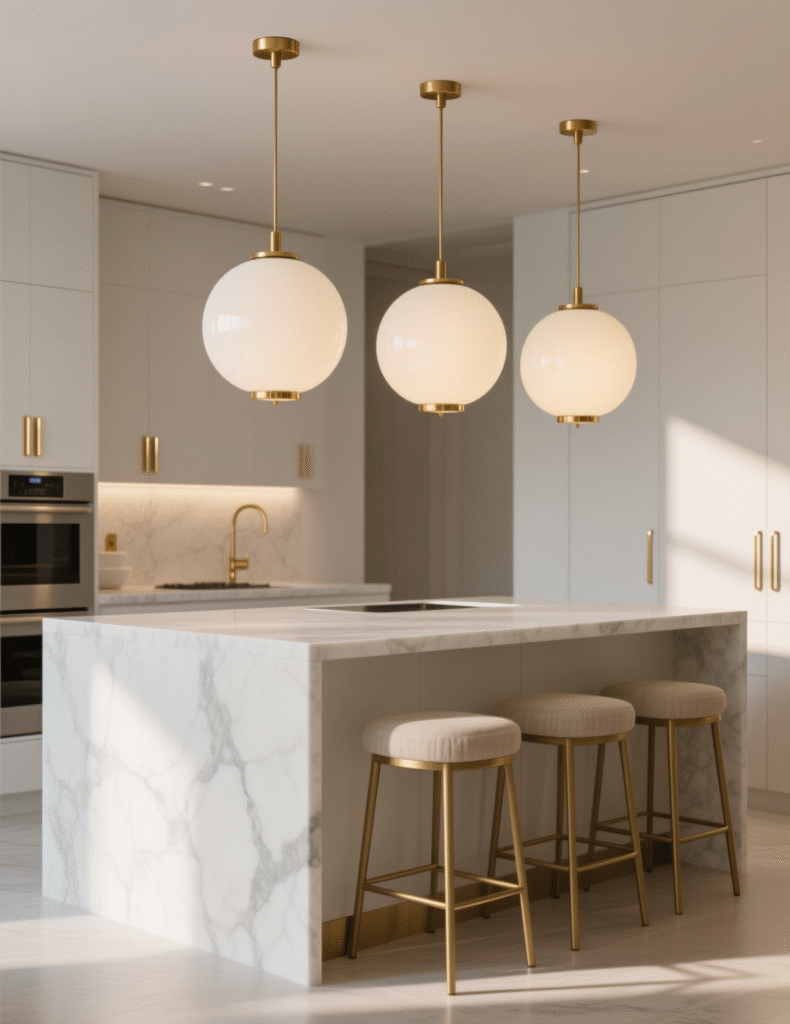 20+ Stunning Pendant Lighting Ideas for Kitchen Islands That Perfectly Repeat Your Color Palette