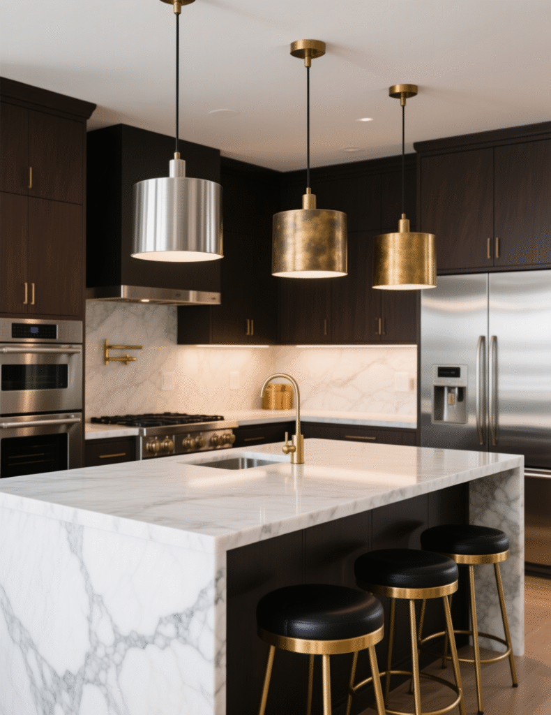 20+ Stunning Pendant Lighting Ideas for Kitchen Islands That Perfectly Repeat Your Color Palette