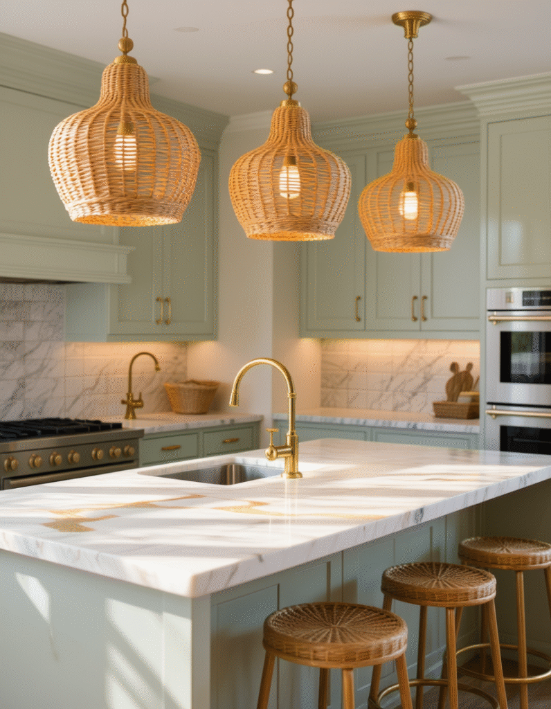 20+ Stunning Pendant Lighting Ideas for Kitchen Islands That Perfectly Repeat Your Color Palette