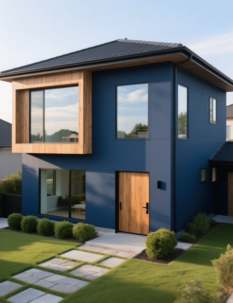 20+ Eye-Catching Dark Blue House Exterior Ideas