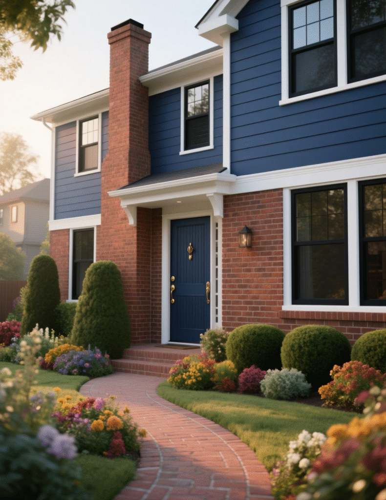 20+ Eye-Catching Dark Blue House Exterior Ideas