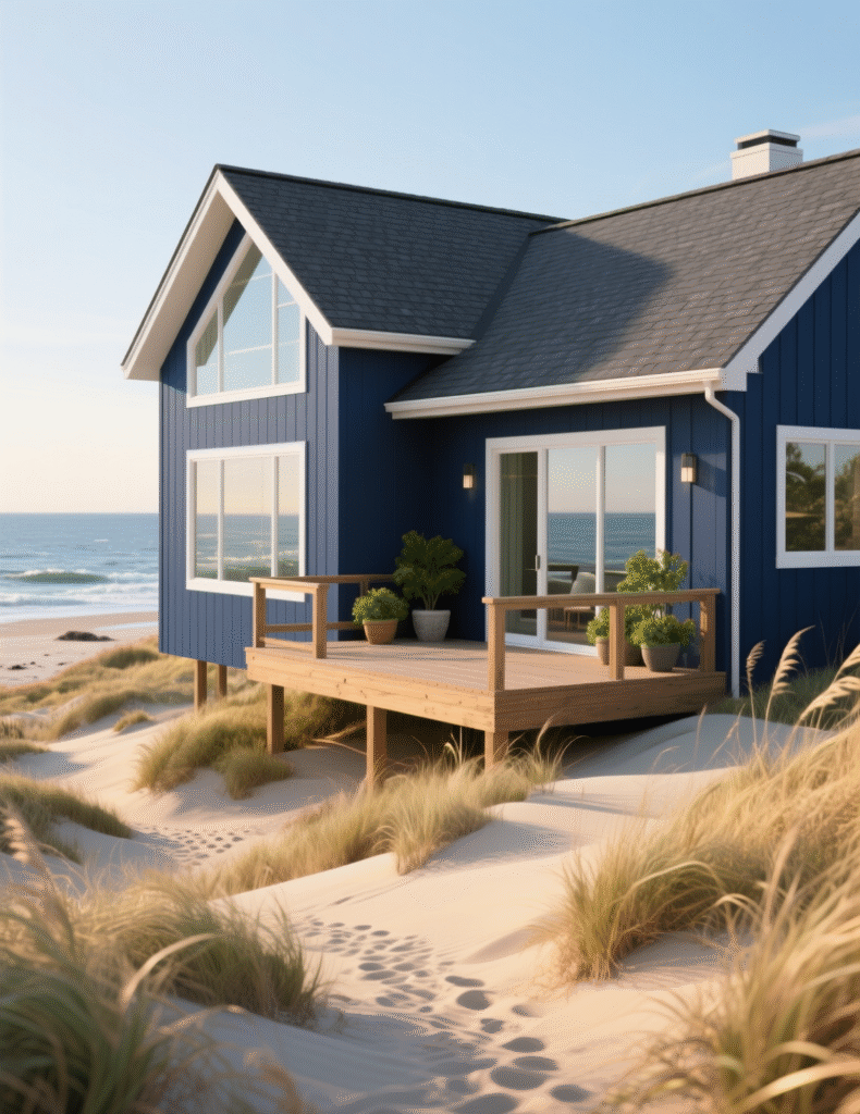 20+ Eye-Catching Dark Blue House Exterior Ideas
