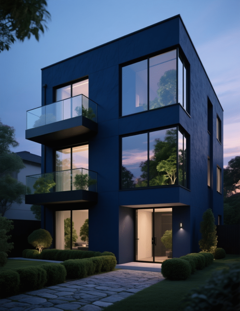 20+ Eye-Catching Dark Blue House Exterior Ideas