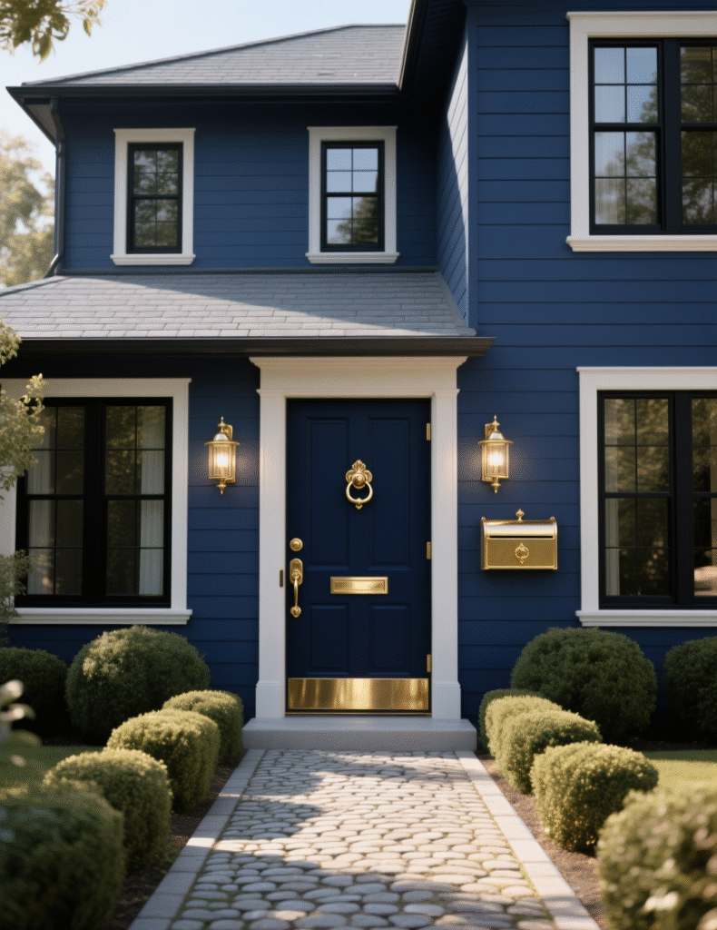 20+ Eye-Catching Dark Blue House Exterior Ideas