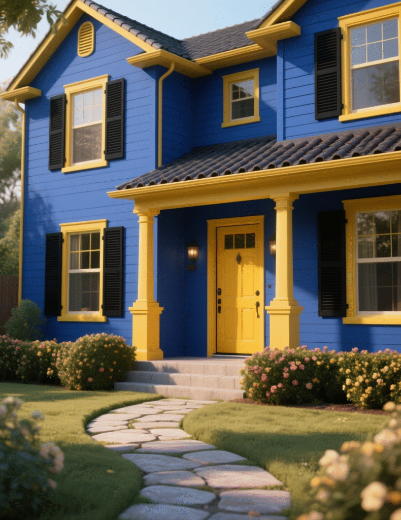 20+ Eye-Catching Dark Blue House Exterior Ideas