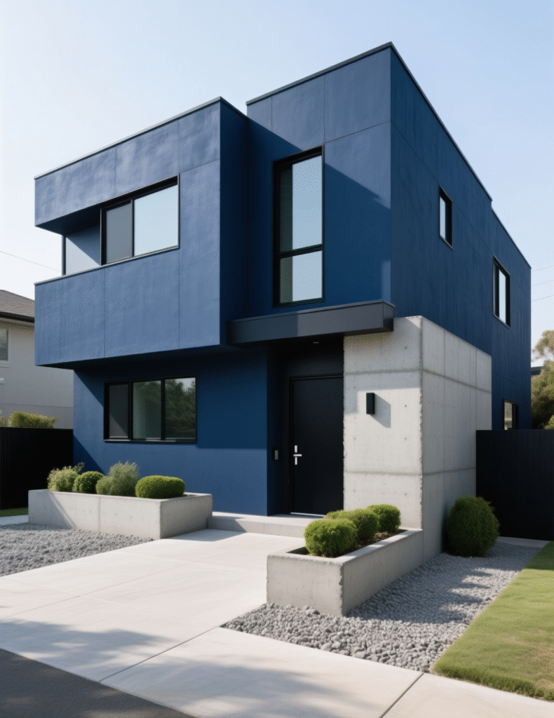 20+ Eye-Catching Dark Blue House Exterior Ideas