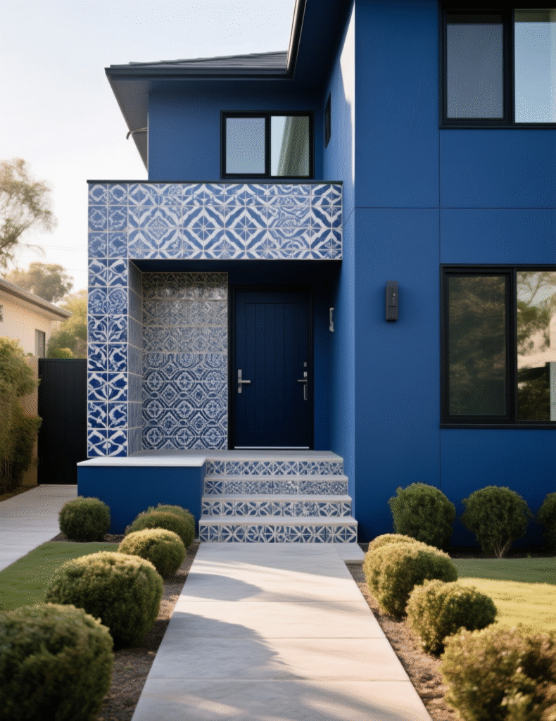20+ Eye-Catching Dark Blue House Exterior Ideas