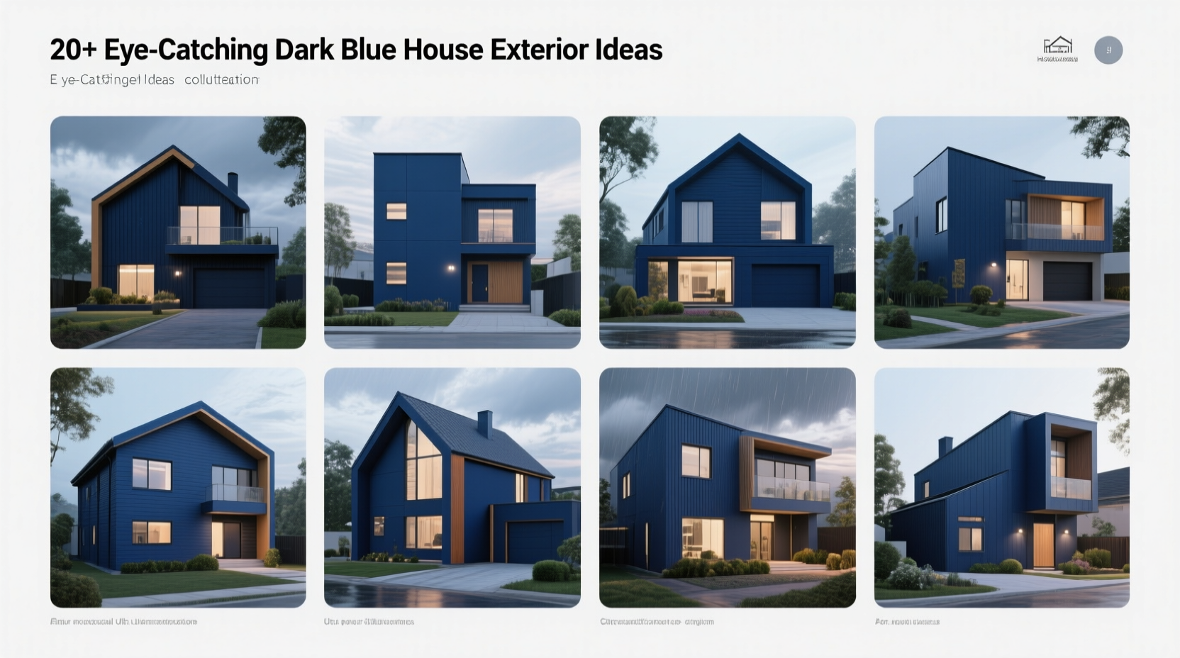20+ Eye-Catching Dark Blue House Exterior Ideas