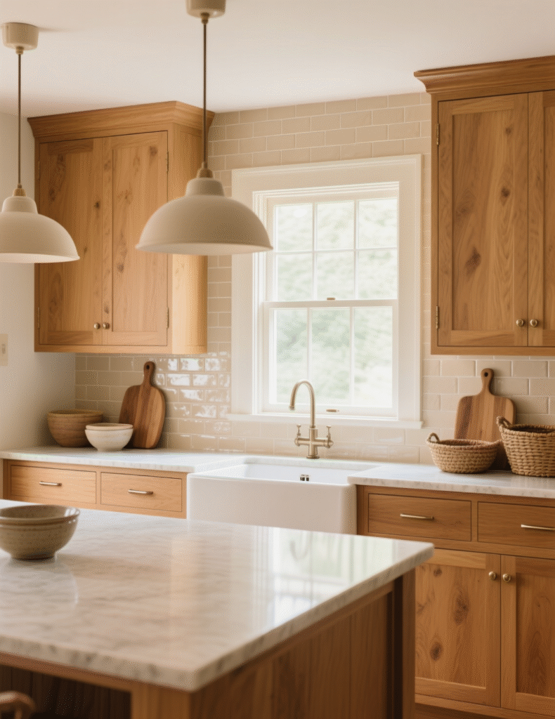 20+ Clever Ideas To Update Honey Oak Kitchen Cabinets With Wall, Floor, Ceiling & Decor Ideas